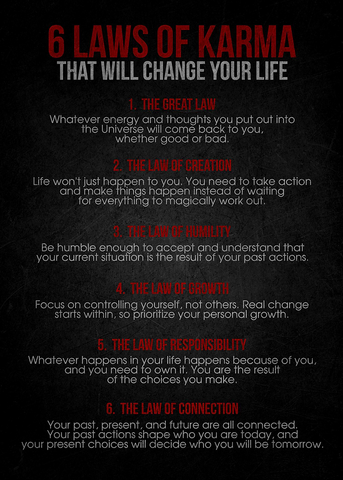 6 Laws of Karma Poster