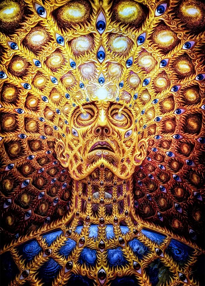 Psychedelic Face with Many Eyes