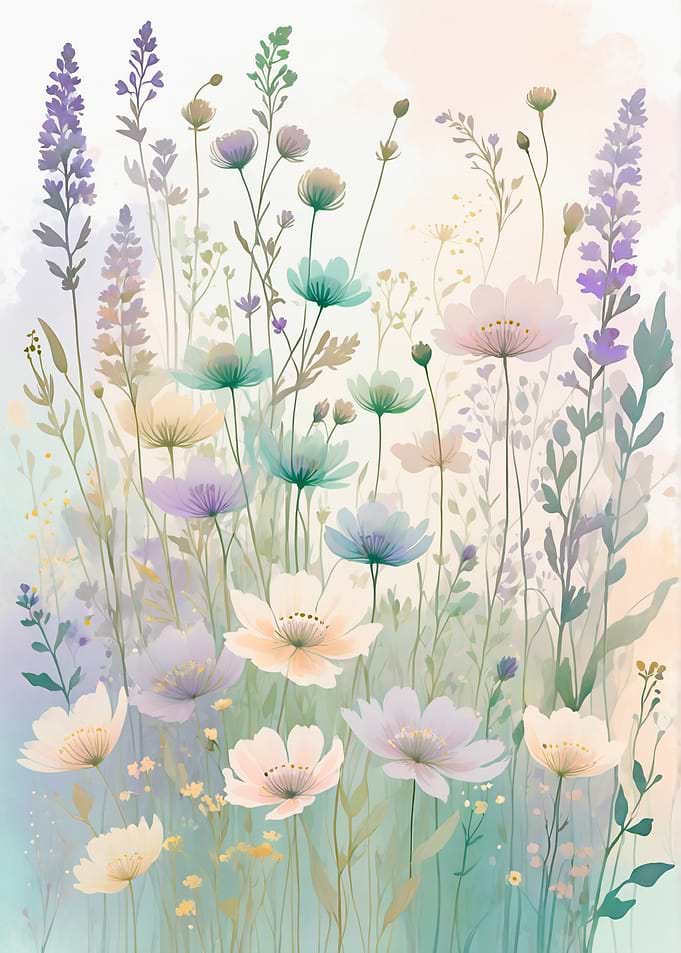 Watercolor Floral Meadow