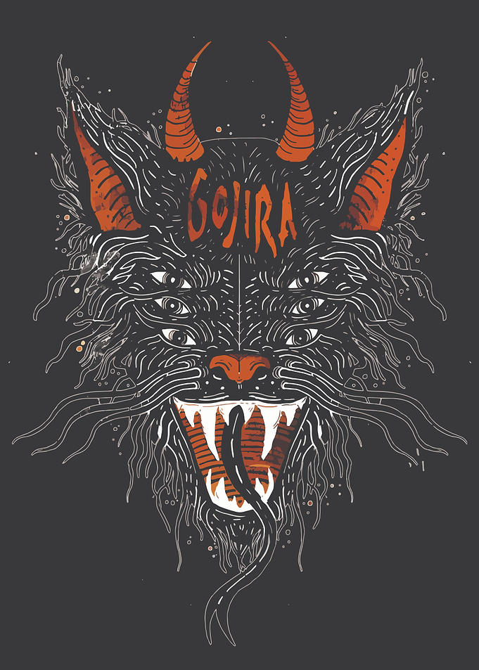 Gojira Demon Wolf Illustration