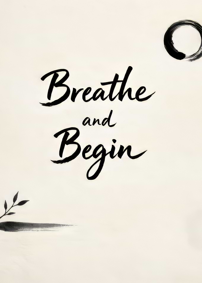 Minimalist Zen Calligraphy with Enso Circle