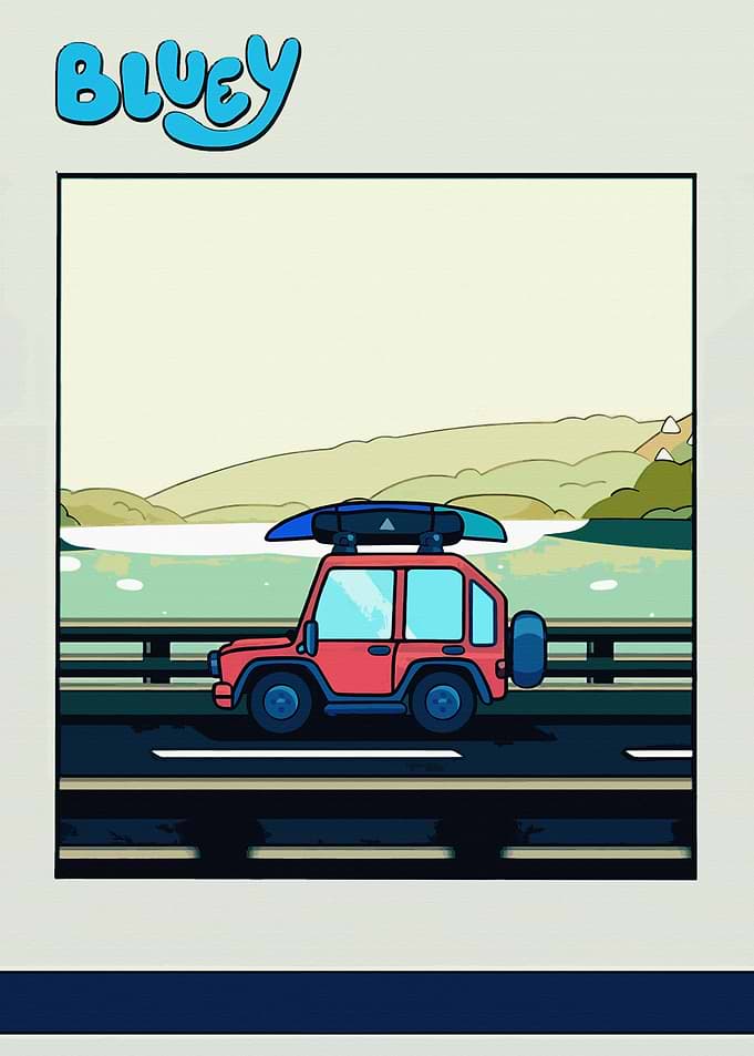 Bluey Car on a Road Trip