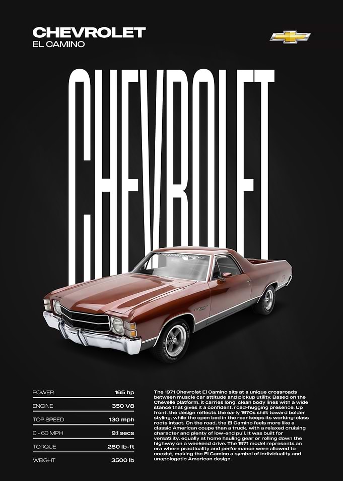 Chevrolet El Camino Car Poster