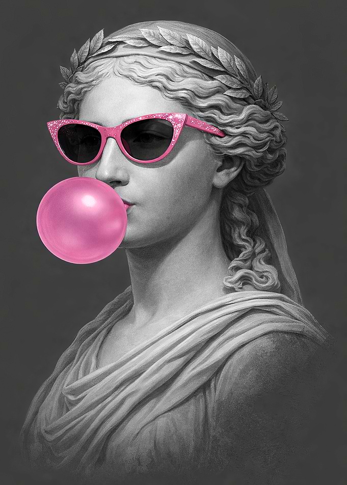 Hestia Blowing Pink Bubble Gum