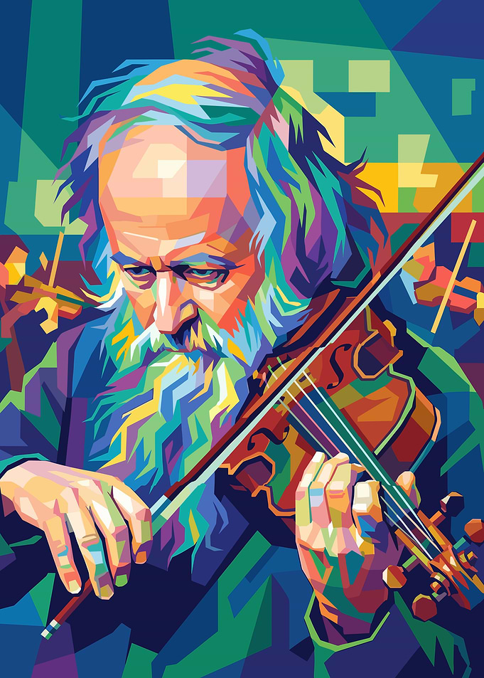 Violinist in Pop Art Style