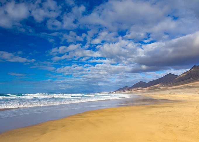 Dramatic Cofete Beach Landscape with Mountains