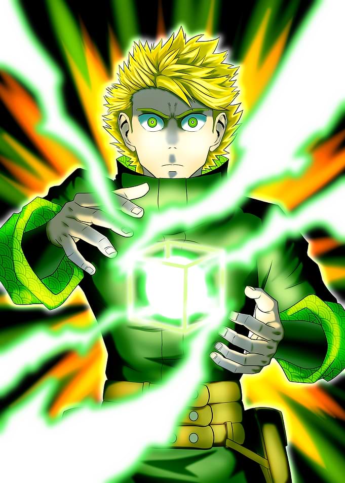 Anime character with glowing cube