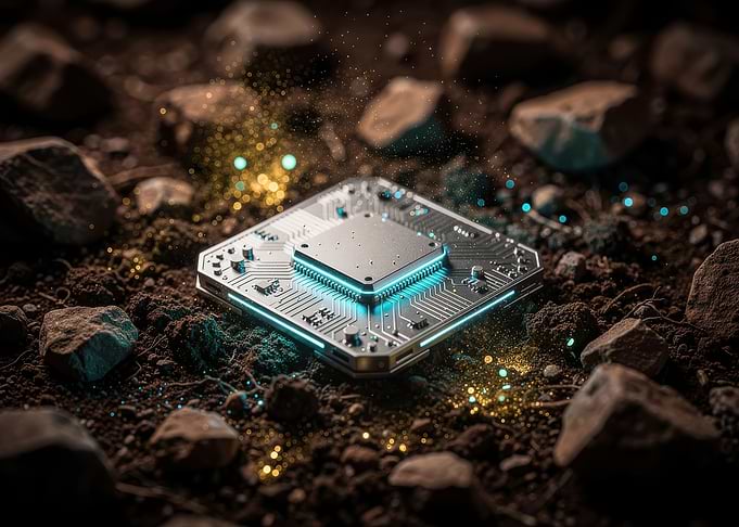 Futuristic CPU on the Ground
