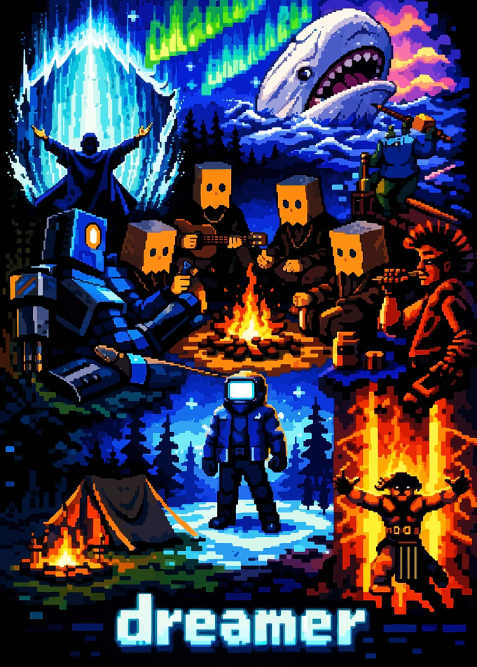 Pixel Art Dreamer Scene