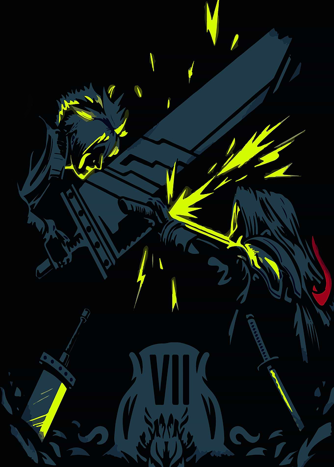 Cloud vs Sephiroth Minimalist Art