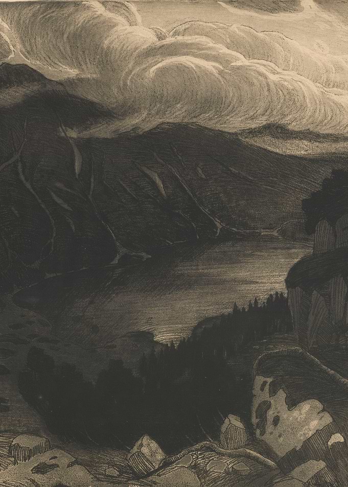 Dramatic Mountain Lake Landscape