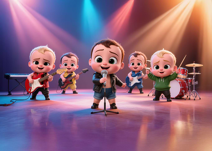 Baby Band Performing on Stage