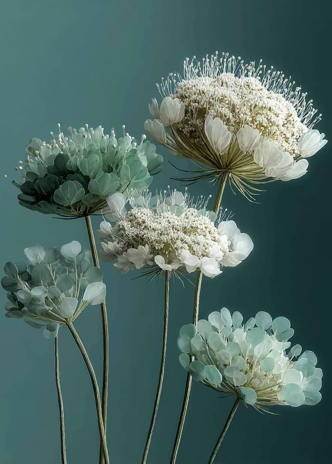 Delicate White and Green Flowers