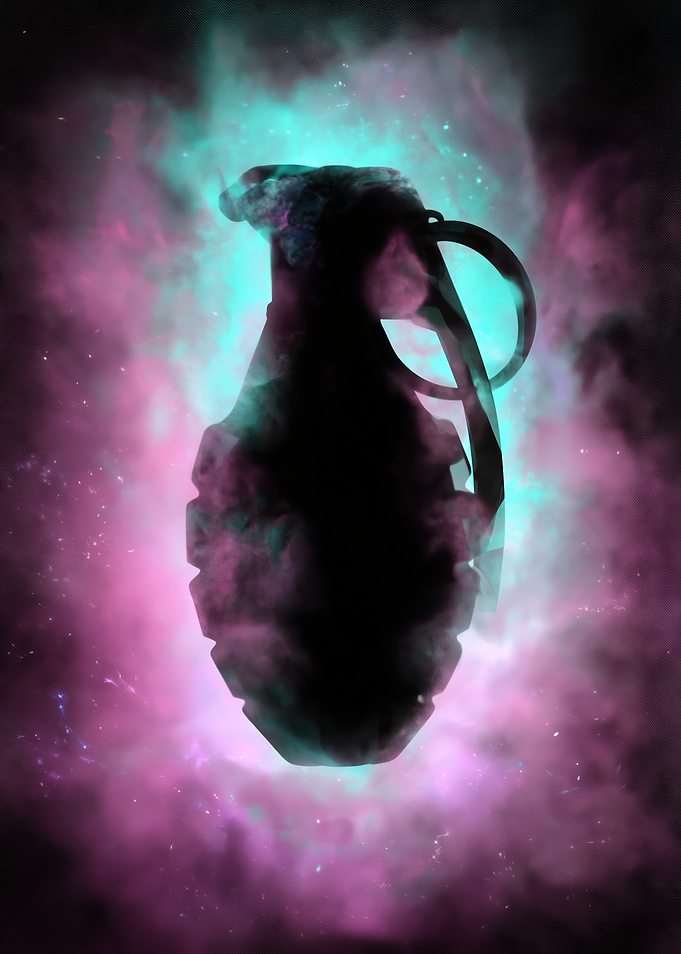 Mystical Grenade with Cosmic Aura