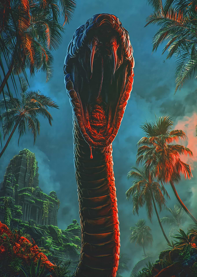 Giant Cobra in Jungle Temple