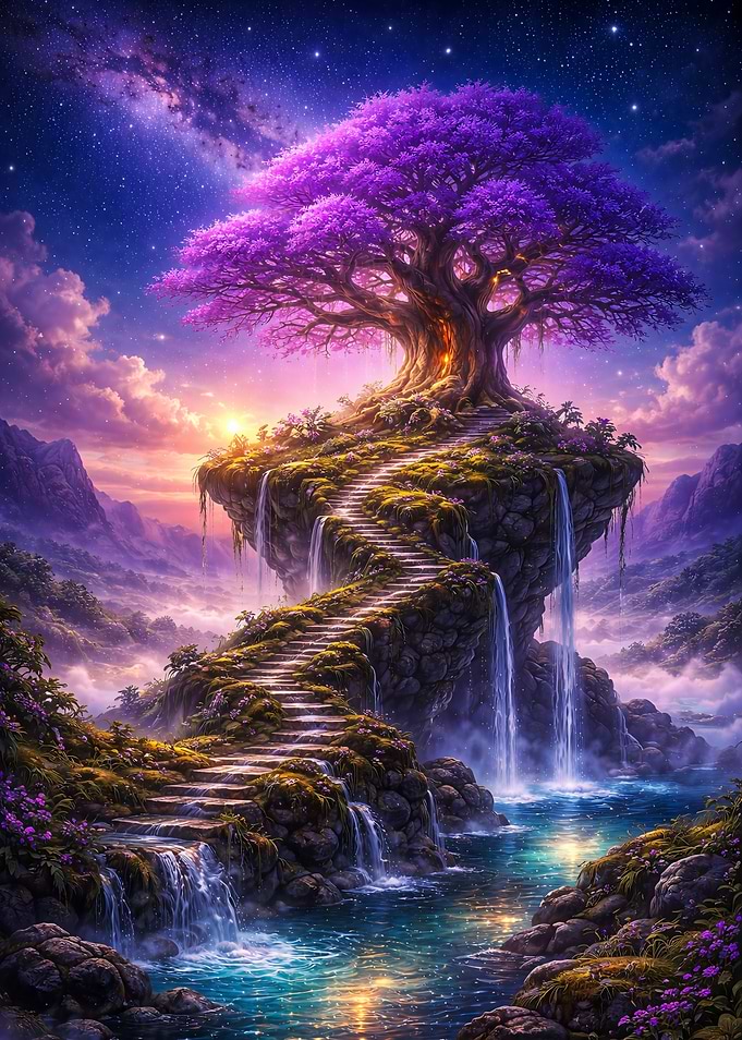 Magical Tree on Floating Island