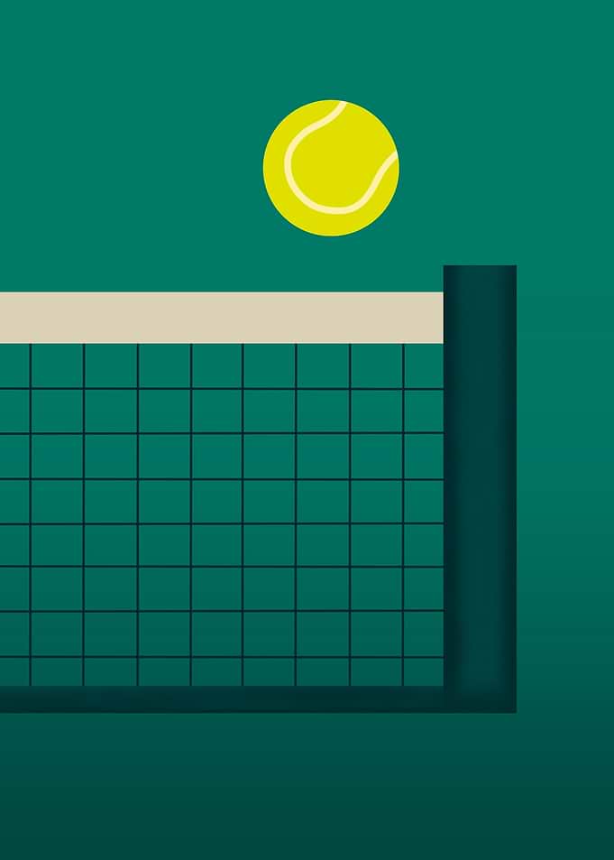 Tennis ball over net