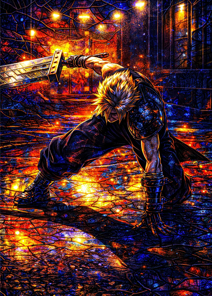 Cloud Strife in Action
