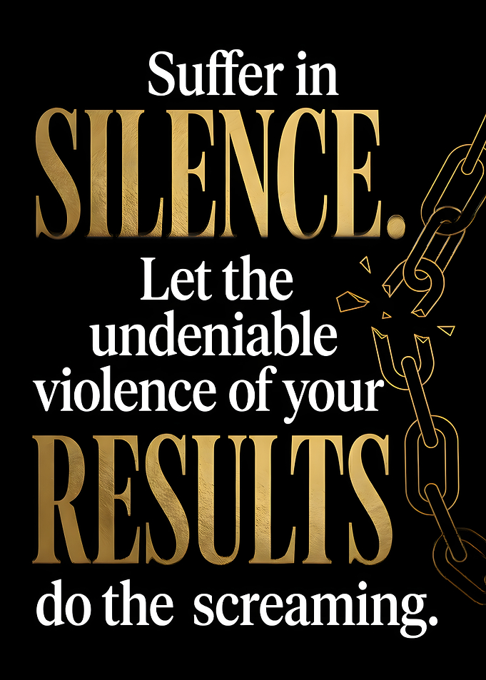 Mental Toughness Suffer in Silence Results Gold Foil Quote Art