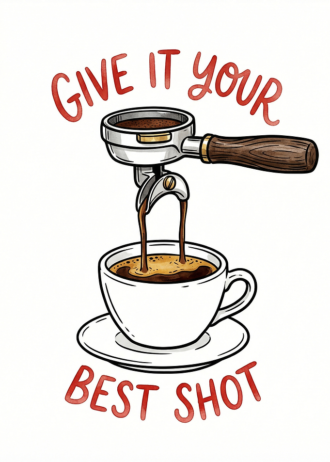 Espresso machine pouring coffee into a cup