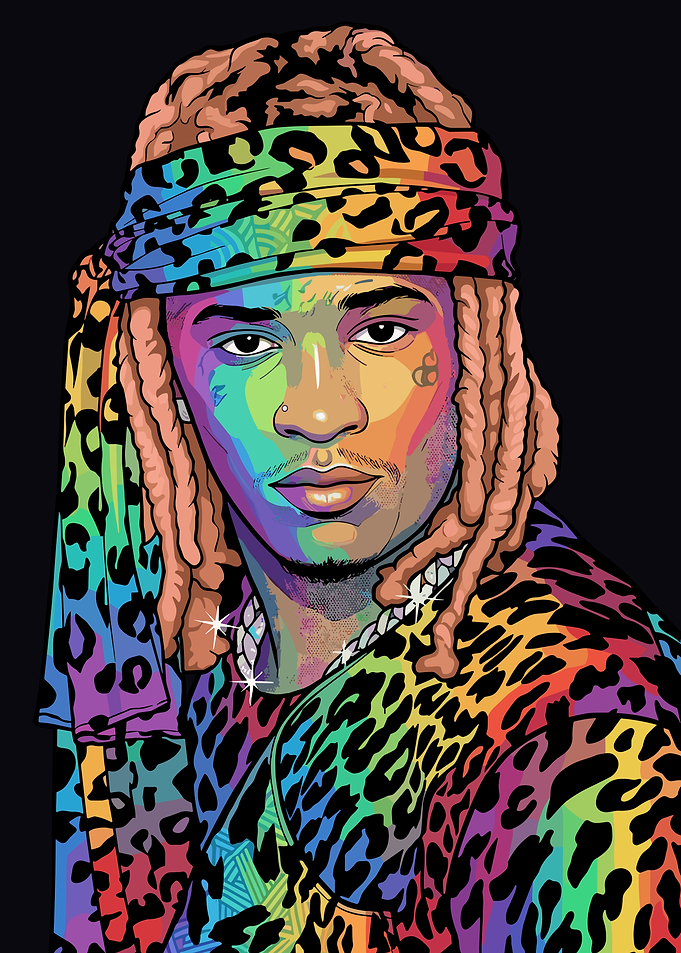 Colorful Portrait of a Young Thug
