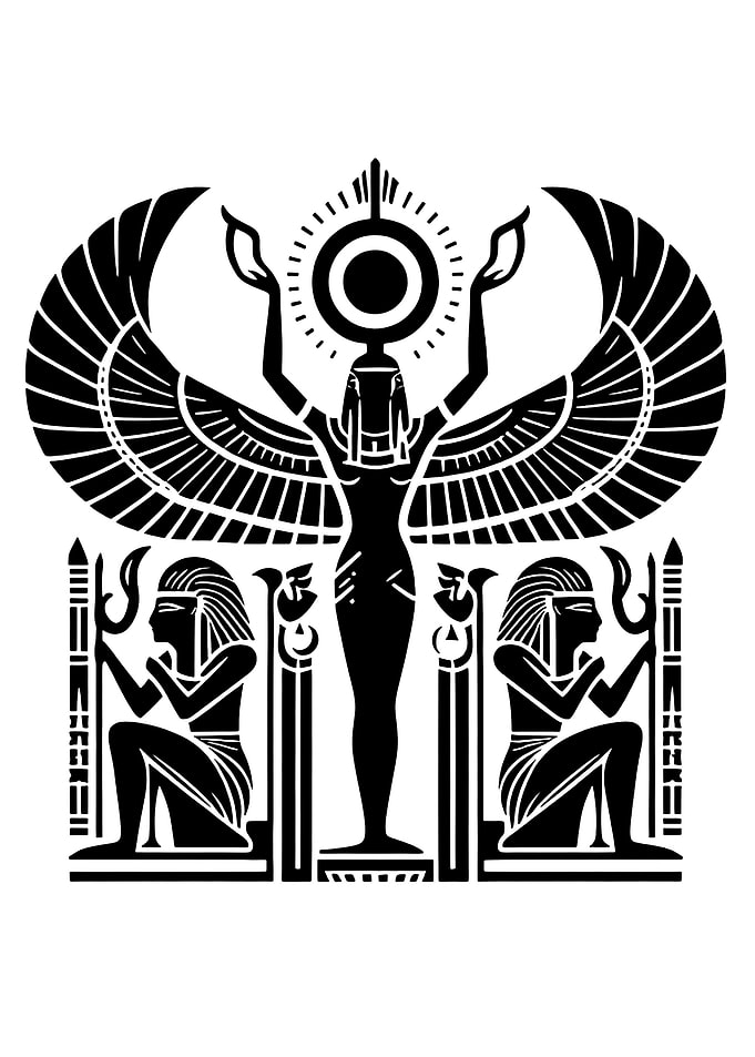 Egyptian Goddess Isis with Wings