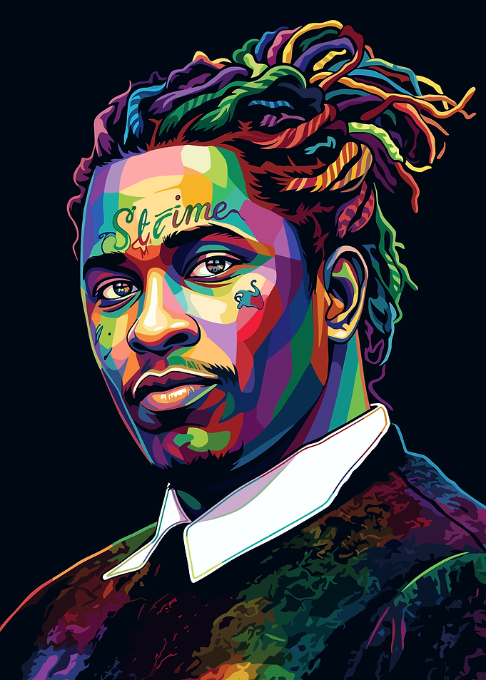 Colorful Portrait of a Young Thug