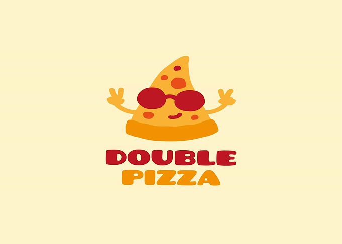 Funny Pizza Character with Text