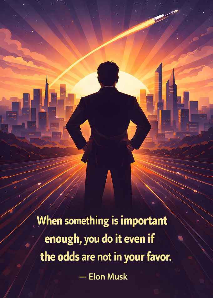 Businessman looking at a rocket launch