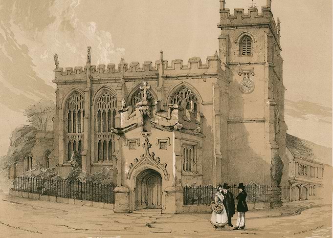 Gothic Church with Figures