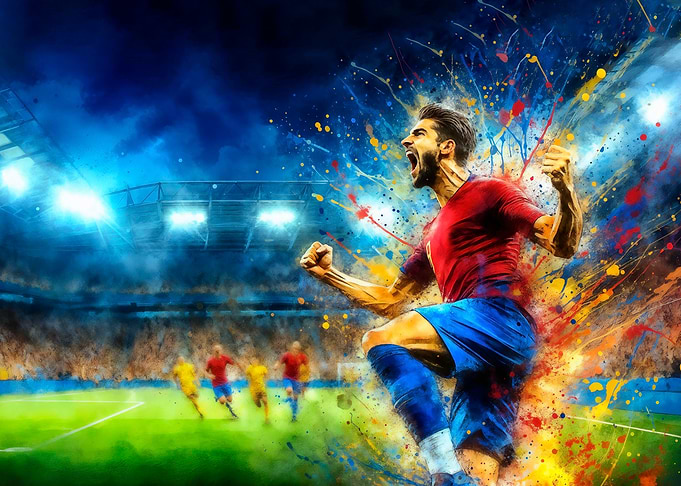Soccer Player Celebrating a Goal
