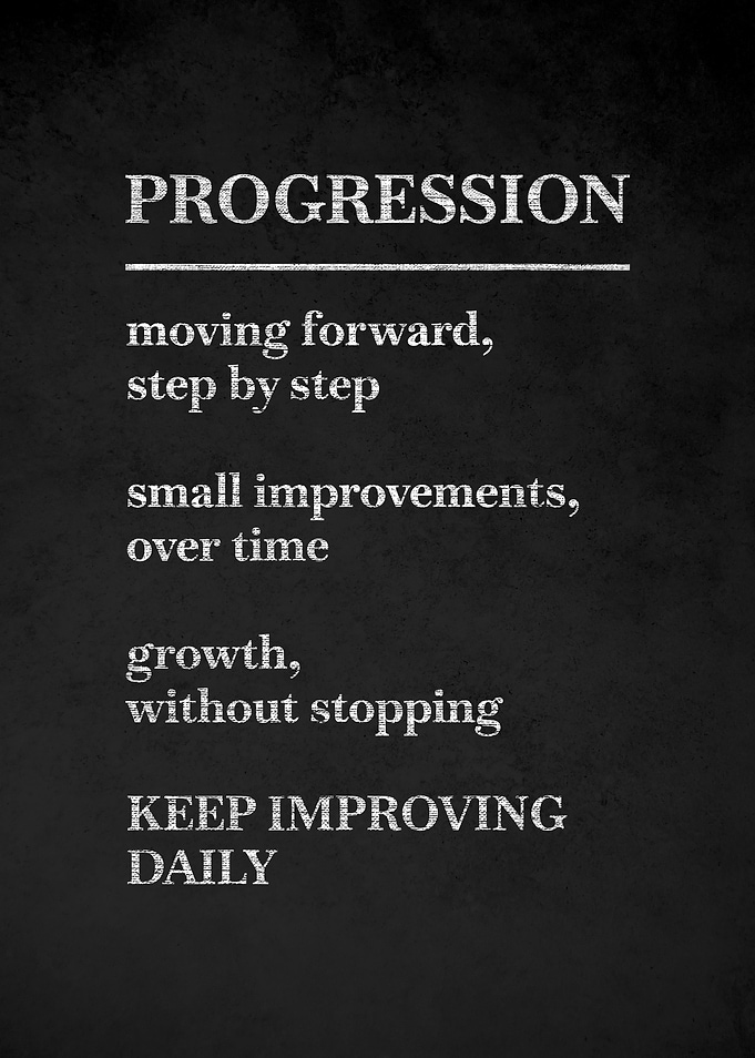 Progression Motivational Text Art