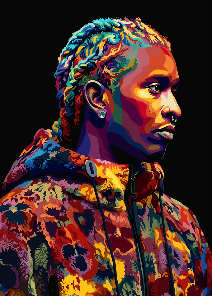 Colorful Portrait of Young Thug