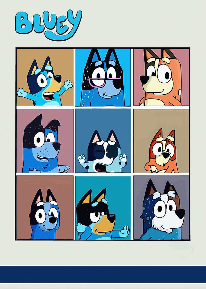 Bluey Characters Grid