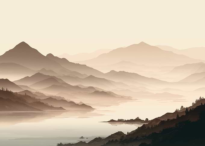 Misty Mountain Landscape
