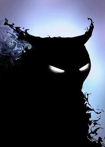 Shadow Demon with Glowing Eyes
