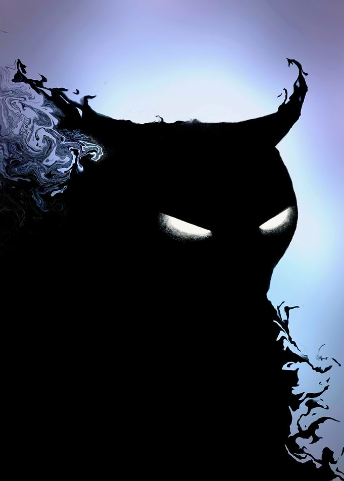 Shadow Demon with Glowing Eyes