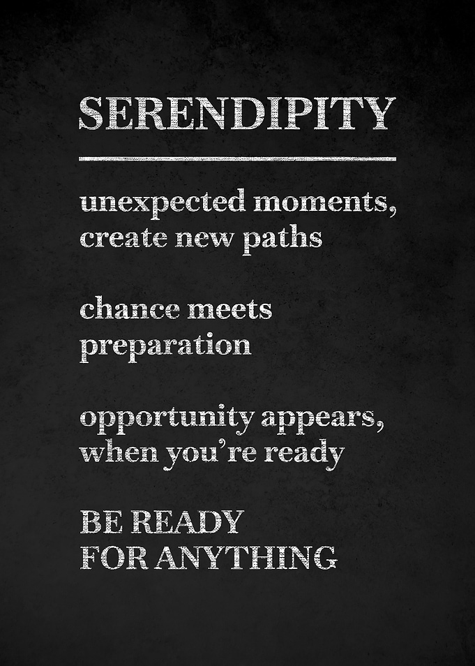 Serendipity quote on chalkboard