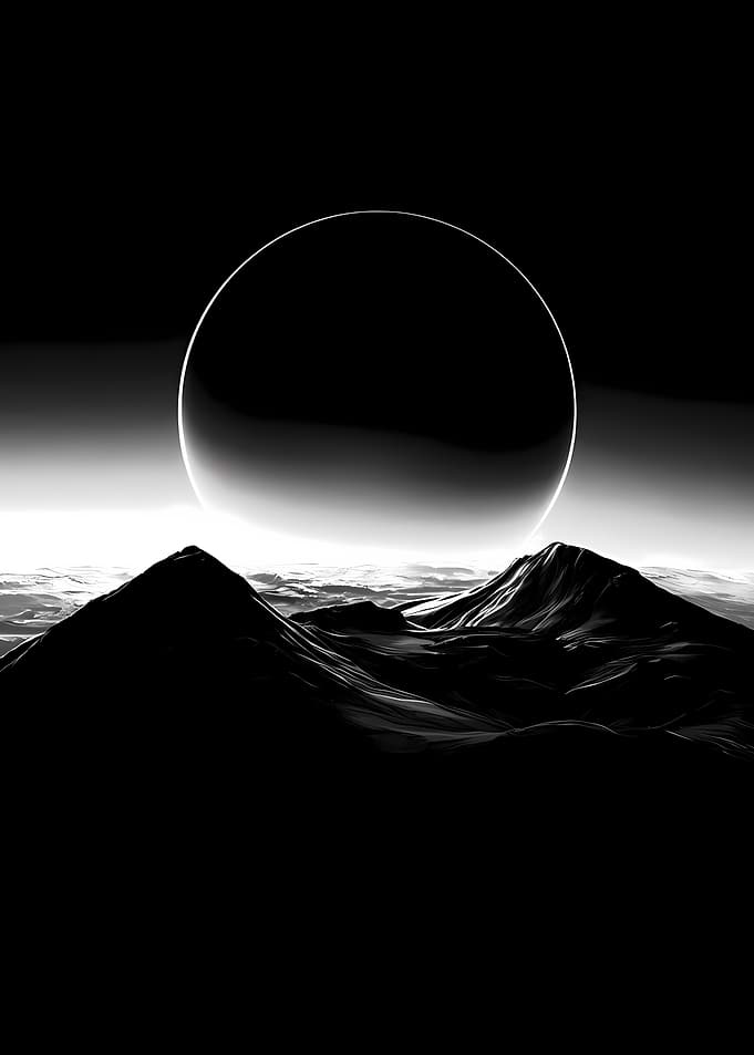 Alien Landscape with Ringed Planet