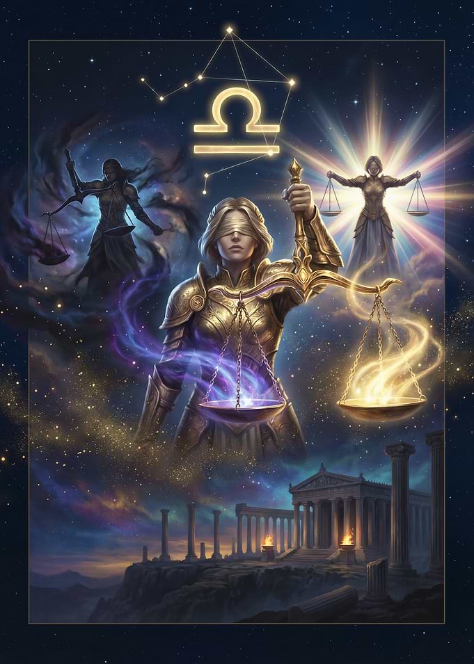 Libra Zodiac Goddess with Scales