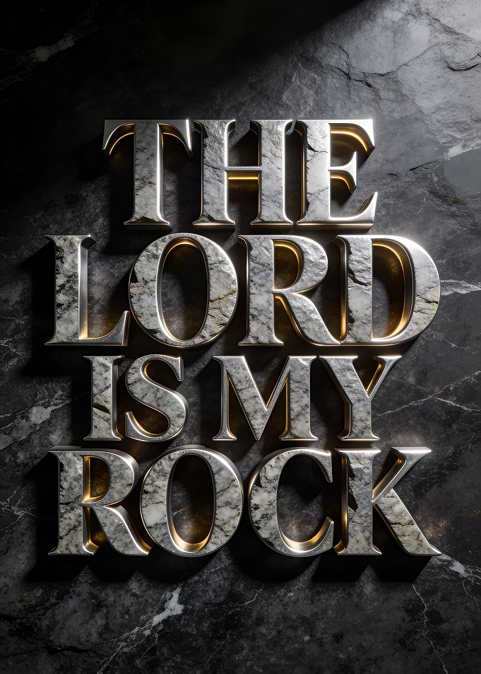 The Lord is My Rock Text Art