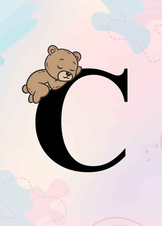 Letter C with Sleepy Bear