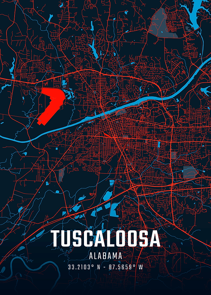 Tuscaloosa Alabama City Map