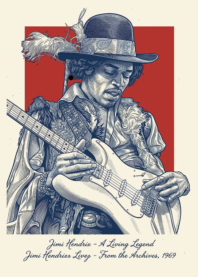 Jimi Hendrix 'A Living Legend' Poster