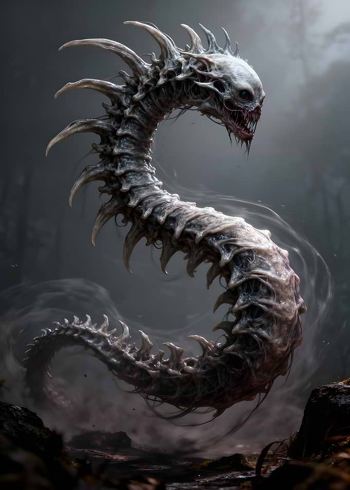 Horror Creature in Misty Forest