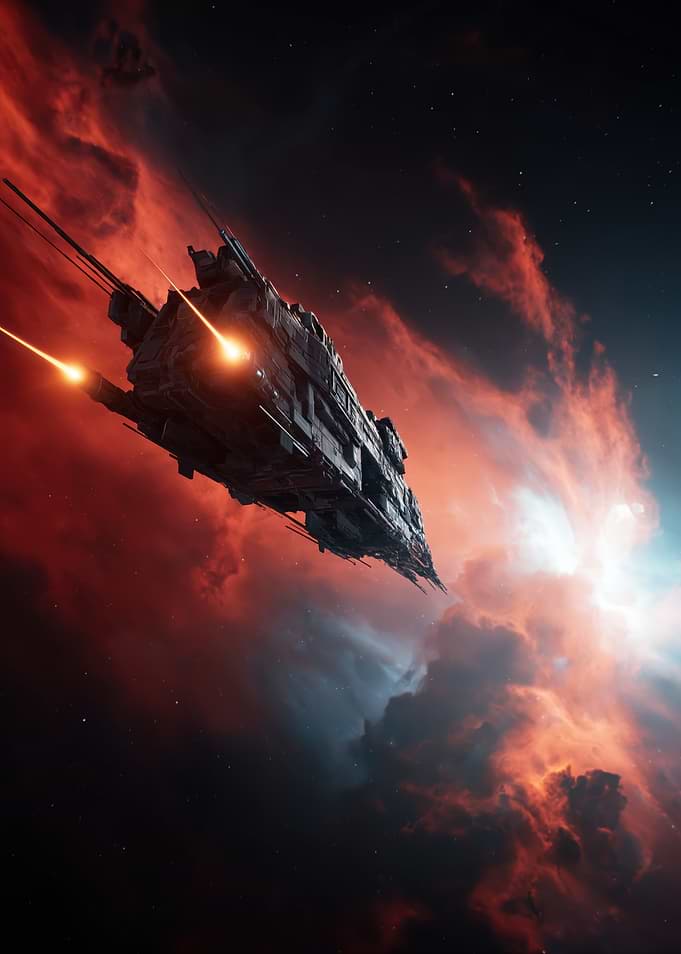 Spaceship in Nebula