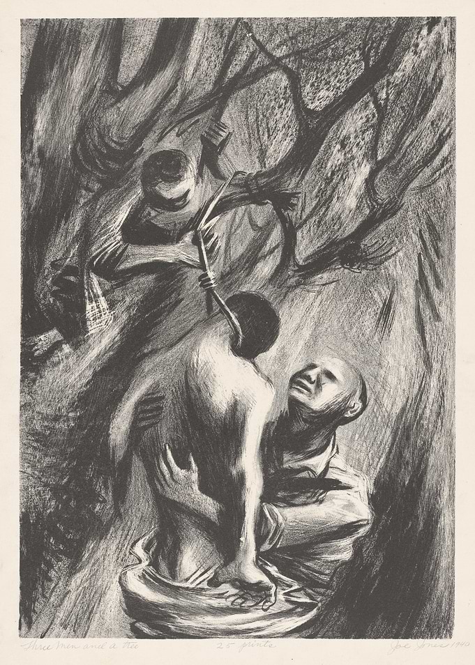 Three Figures in a Dark Forest