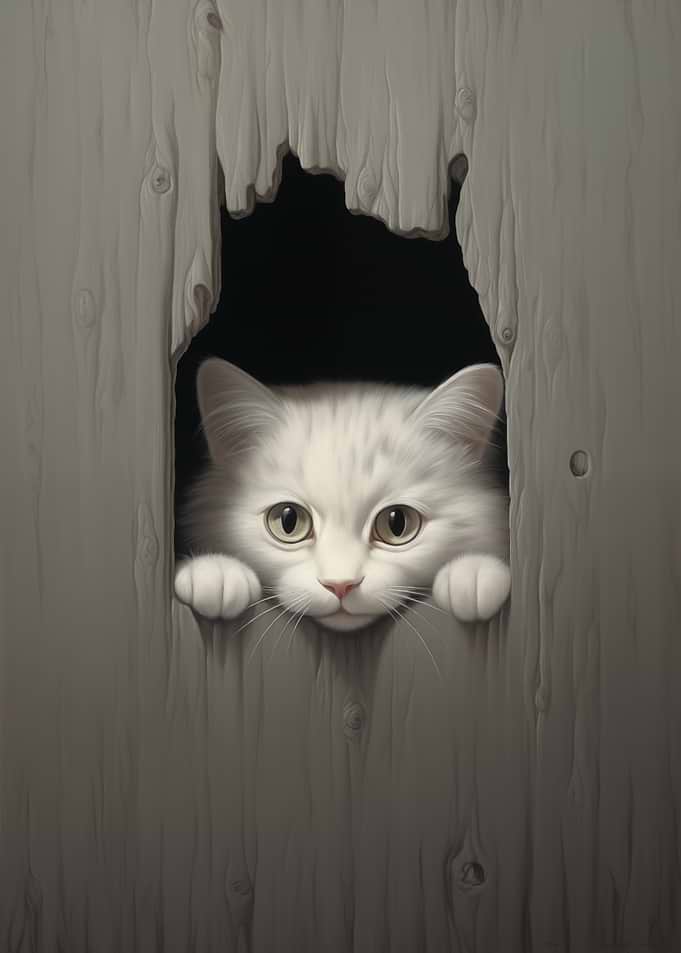 Curious White Kitten