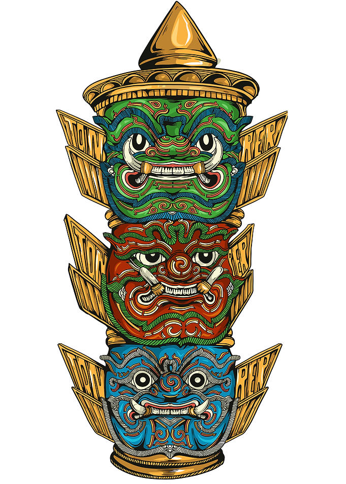 Totem Pole of Thai Giants