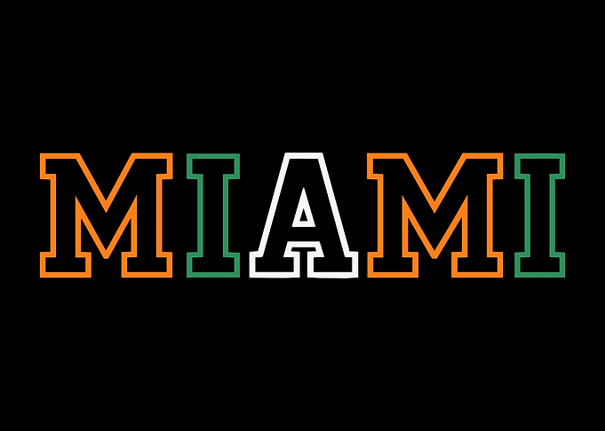 Miami Poster, Bold Collegiate Lettering Wall Art, Sports Team Typography Print